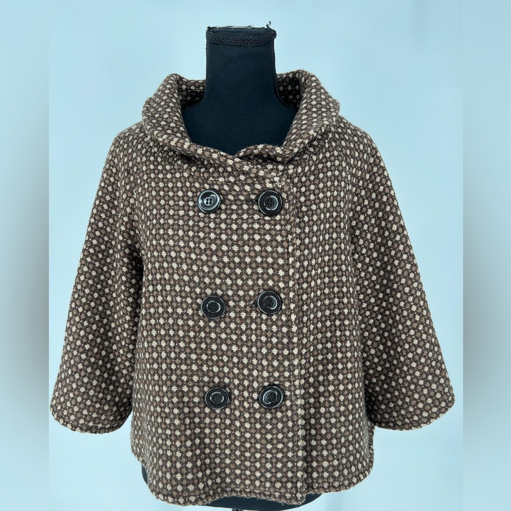 CEJON NWOT VINTAGE WOOL BLEND BLAZER FULLY LINED 3/4 BELL SLEEVES‎